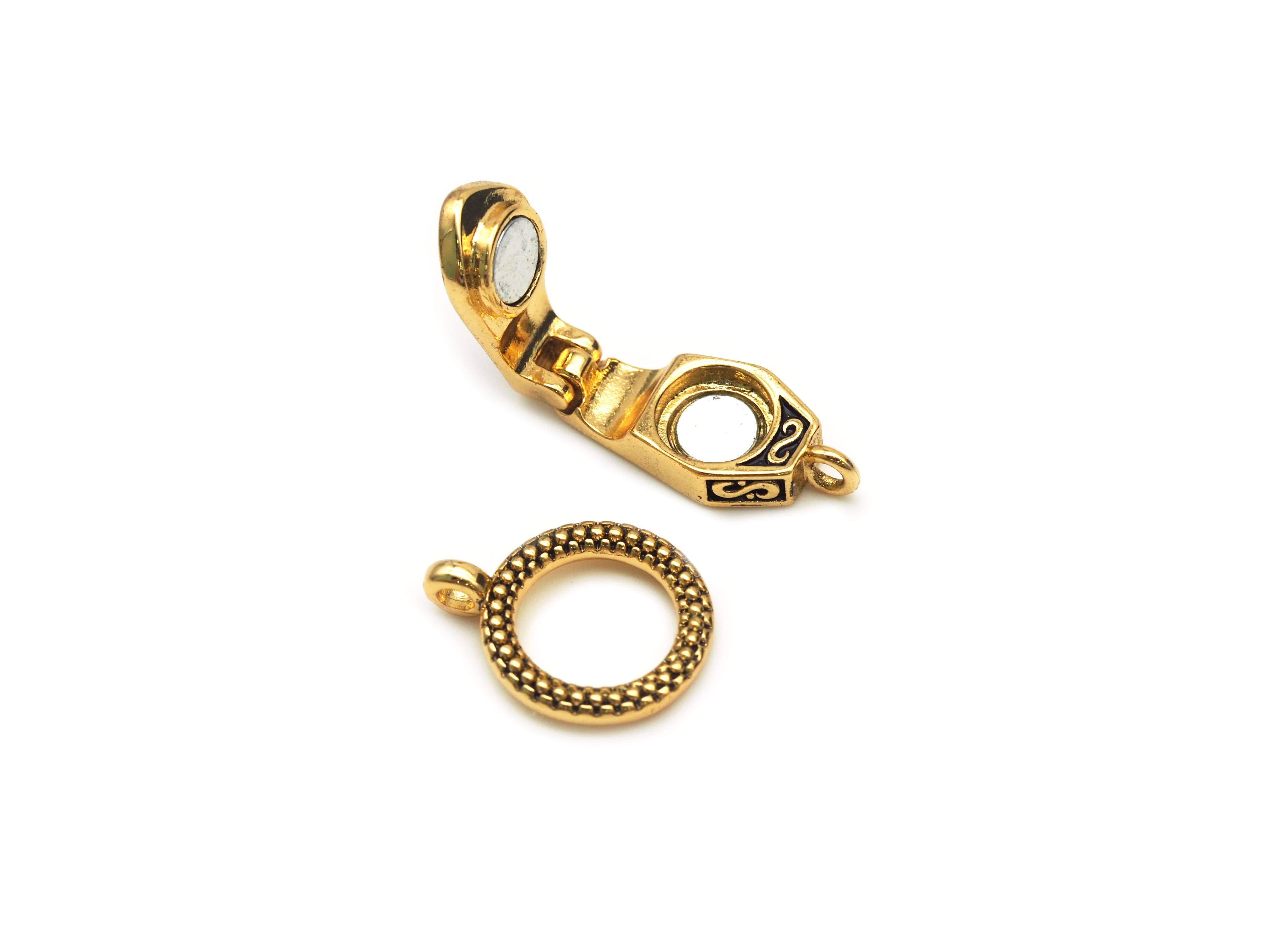 BestBeads&Beyond - Wholesale Clasp - Antique Silver Gold Copper Magnetic Clasp, Sku#A1091