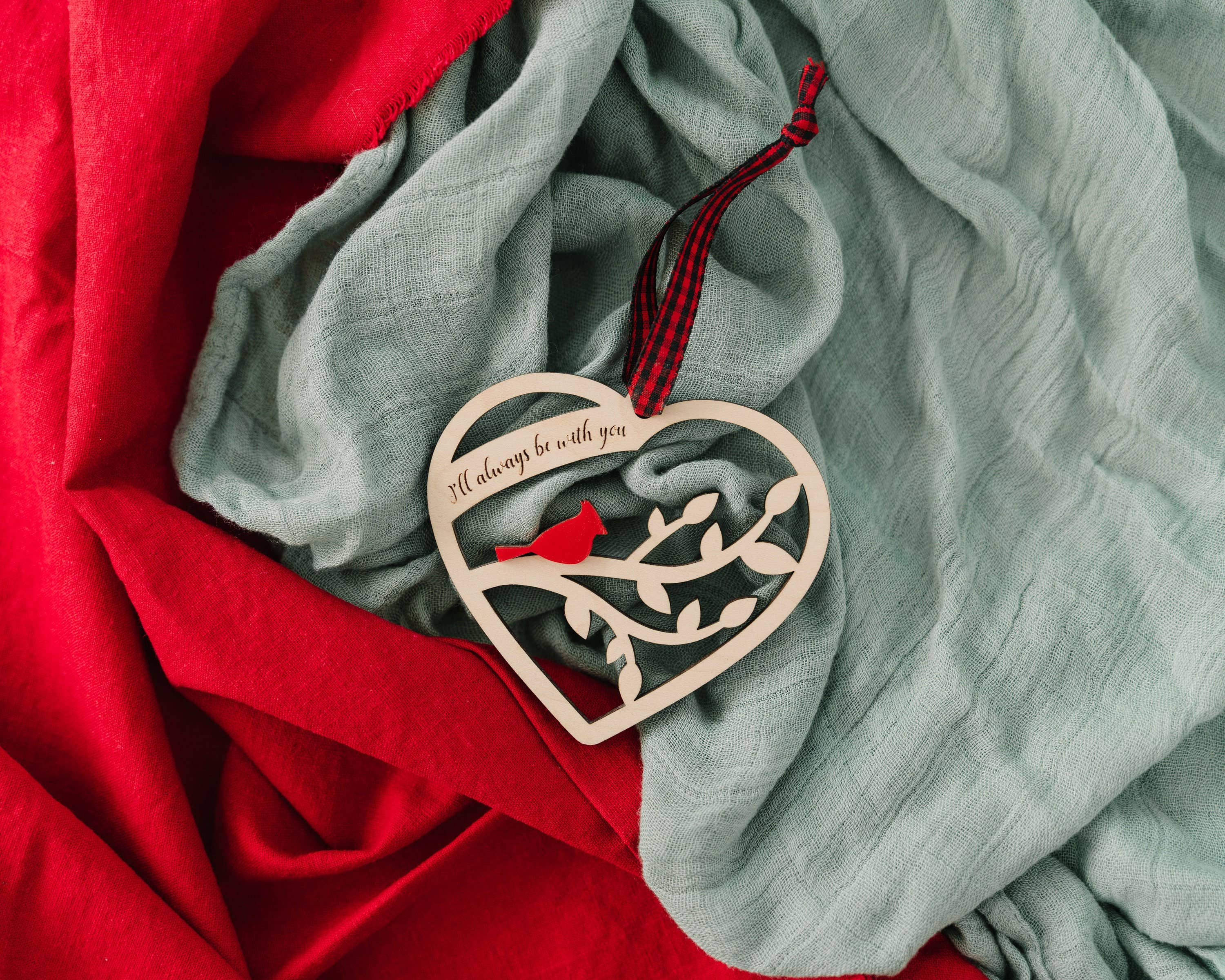 Woodlander Workshop - Vendita all'ingrosso Decorazione - Decorazione natalizia a forma di cuore cardinale5