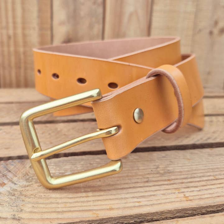 Tan Leather Belt for wholesale by Journeyman Handcraft