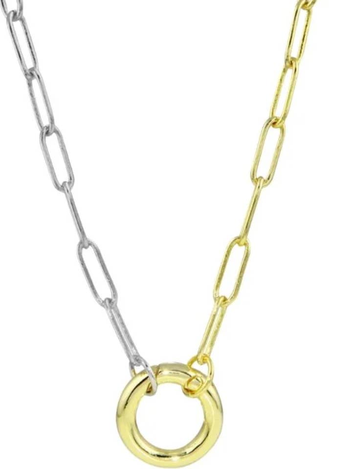 Charm Collector Necklace- Circle-Steel Push Open 14K for wholesale by HoopLa