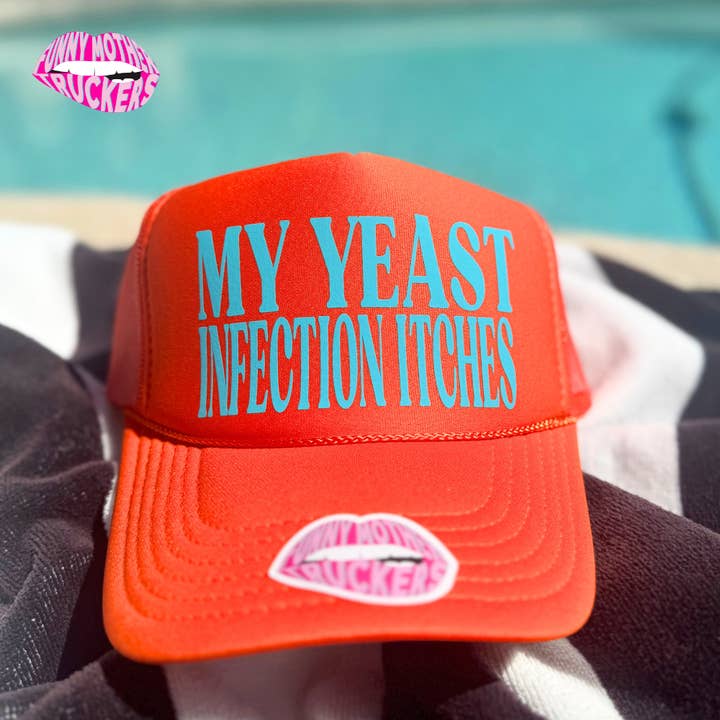 MY YEAST INFECTION ITCHES TRUCKER HAT for wholesale by Funny Mother Truckers