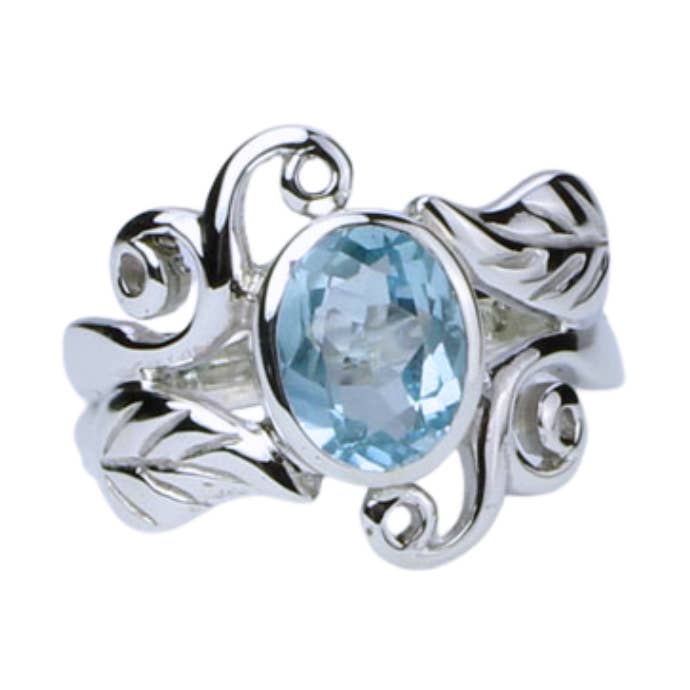 Blue Topaz Harmonious Swirls Ring for wholesale by Esprit Creations