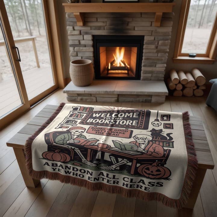 MagicMerchEmporium - Wholesale Throw Blanket - Welcome to the Bookstore Blanket4