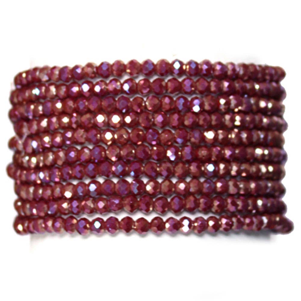 JOIA ACCESSORIES - Wholesale Beaded Bracelet - GLASS BEAD STRETCH MULTI BRACELET, SB 79384