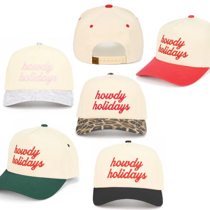 Hana - Wholesale Trucker Hat - Women's - C.C HOWDY HOLIDAYS Letter Embroidered Trucker Cap18