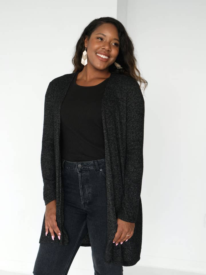 DEVNA tröja rib duster i svart för wholesale av Elegantees