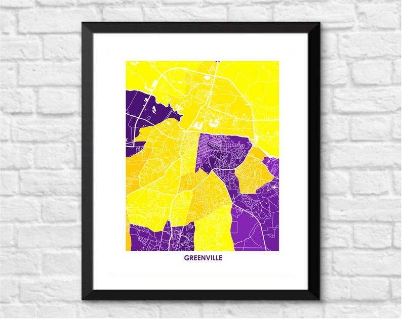 Juanita's Adventures - Wholesale Art Print - Juanitas Greenville NC Map Print2