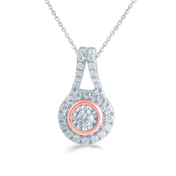 Fifth and Fine - Wholesale Jewelry Set - Set of 2 3/4CT TW Diamond Round Halo Fashion Pendant & Earri