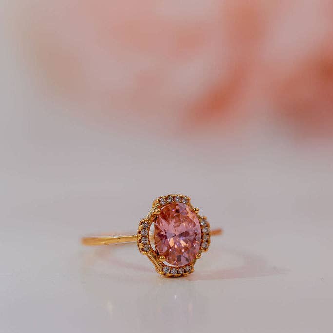 I Am Blossoming Oval PINK Zirconia Ring and other Purchase Wholesale cubic zirconia stone. Free Returns & Net 60 Terms on Faire trending on Faire.