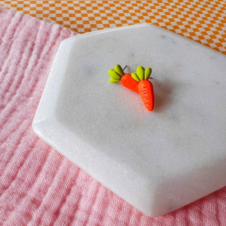 Larry’s Waffle Shop - Venta al por mayor Pendientes de botón/aretes de poste - Veggie Studs | Pendientes de arcilla7