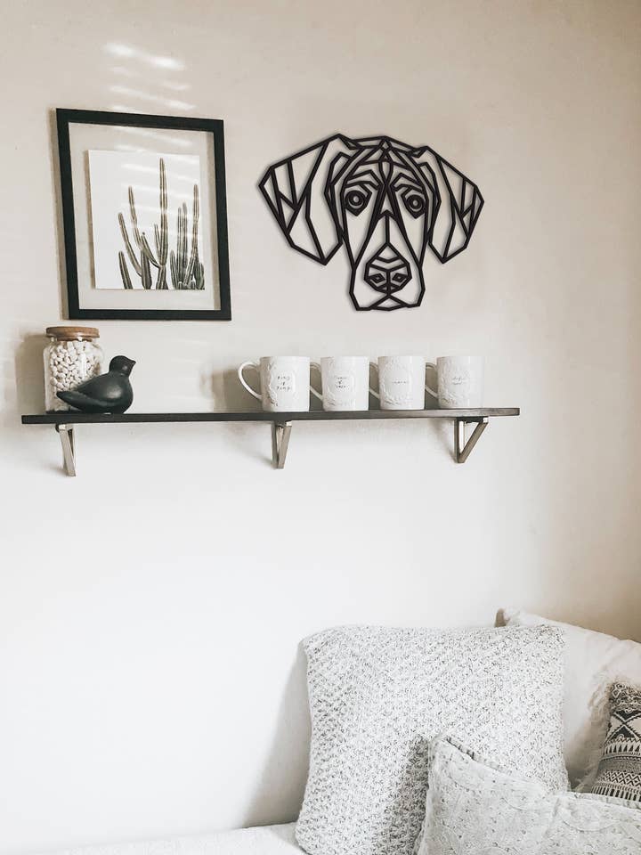 Ungerska Vizsla hund geometrisk 3D trä väggkonst för wholesale av EtchTwentyEight