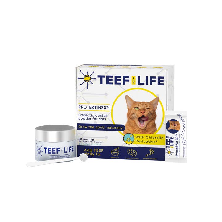 Kit Protektin30™ : poudre dentaire prébiotique pour chats pour la vente par TEEF for Life