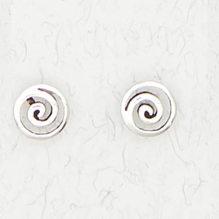 Nirvana LLC - Wholesale Stud/Post Earrings - Sterling Silver Ear Studs - Small Spirals