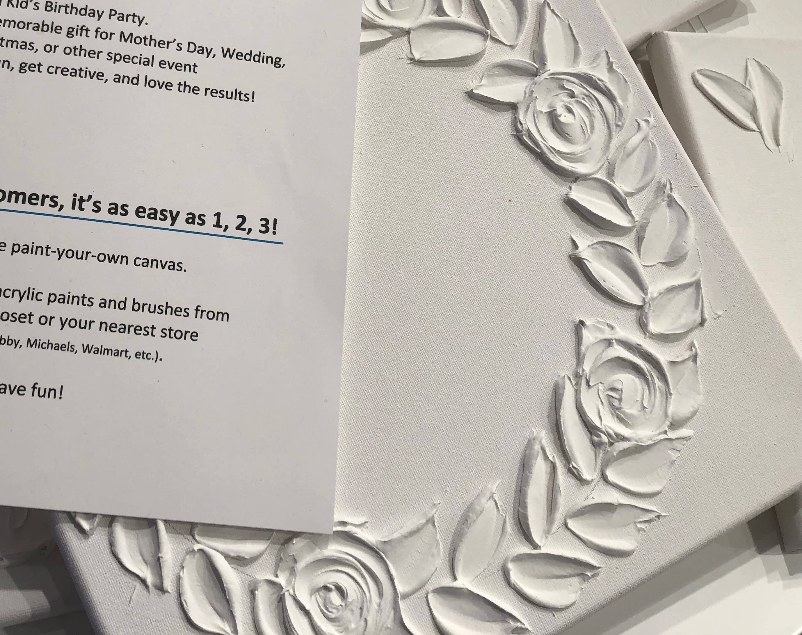 Coddiwomple - Wholesale DIY Craft Kit - Paint Your Own Canvas 12x12 butterfly bunny floral wreath3