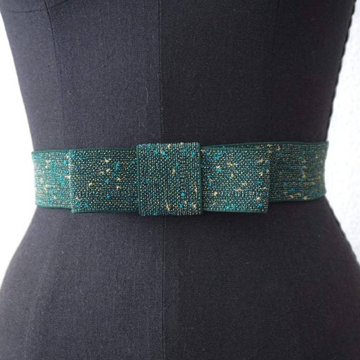 Tweed Elastic Bow Belt | 3 Colors for wholesale by Melissa Velia