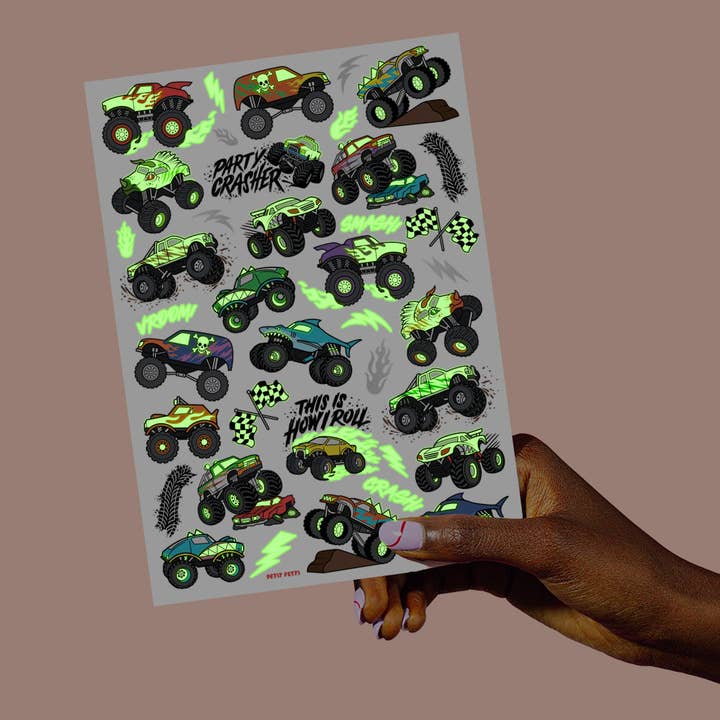 Petit Fetti - Wholesale Temporary Tattoo - Kids - Kids Monster Truck Temporary Tattoos, Car Bday Party Favors2