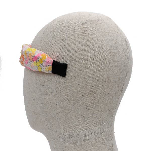 Cap Zone - Wholesale Fashion Headband - Women's - Floral Sequins Embellished Turban Front Twist1