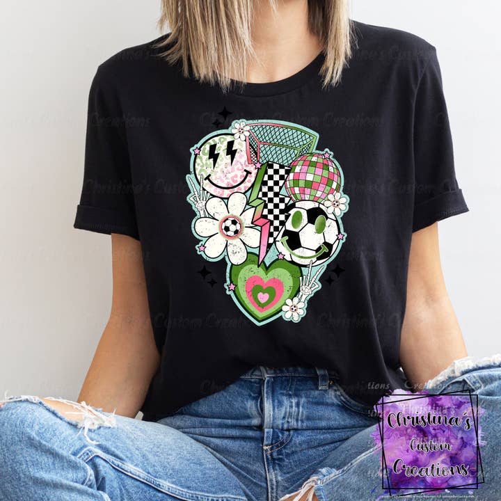 Retro Soccer T-Shirt | Trendy Soccer Shirt | Fast Shipping | Super Soft Shirts for Men/Women/Kid's | Bella Canvas for wholesale by Red Dirt Transfers