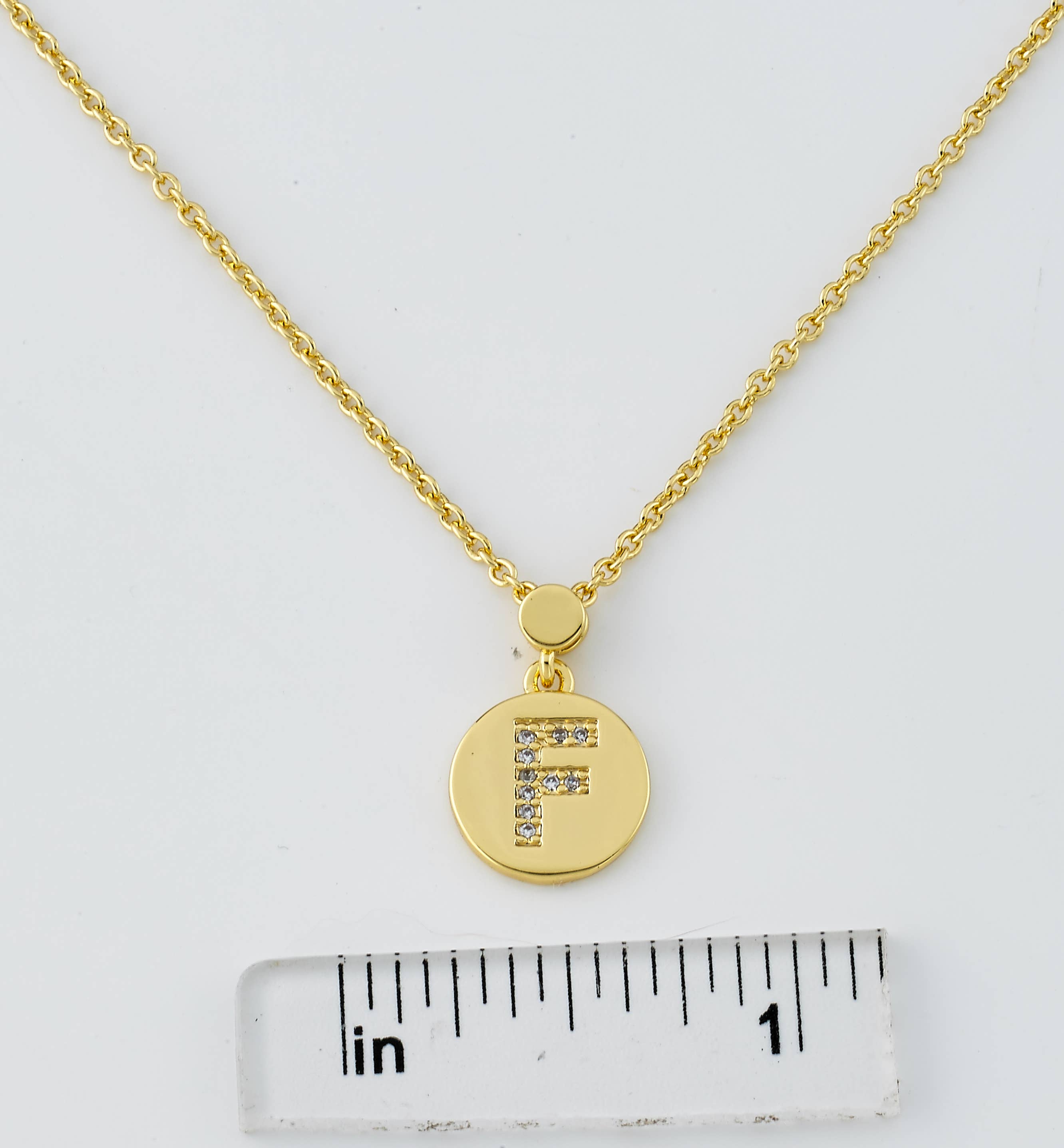 Little Miss Twin Stars - Wholesale Pendant/Charm Necklace - LMTS Classic! Initial Disc Pendant Necklace94