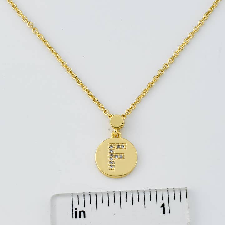 Little Miss Twin Stars - Wholesale Pendant/Charm Necklace - LMTS Classic! Initial Disc Pendant Necklace94