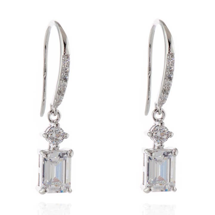 Brincos Cachet Lani CZ banhados a platina por atacado de Cachet London