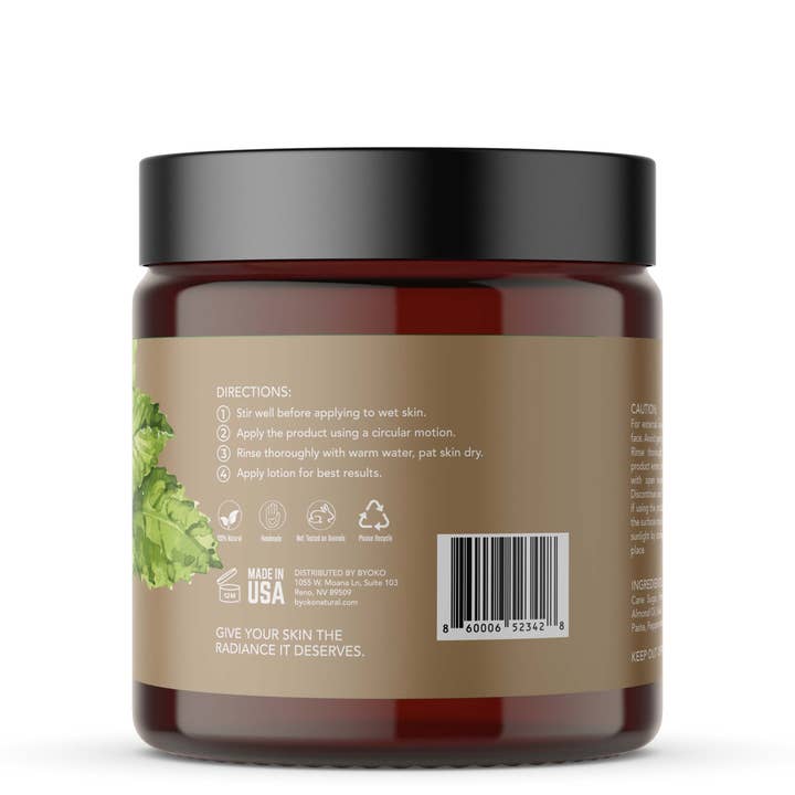 BYOKO - Wholesale Body Scrub/Exfoliant - BYOKO Vanilla Peppermint Body Cane Sugar Scrub