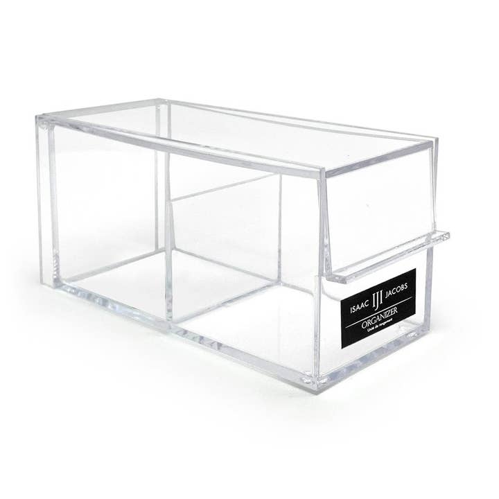 Isaac Jacobs International - Wholesale Kitchen Storage/Organizer - Isaac Jacobs 2-Compartment Clear Acrylic Organizer with Lid