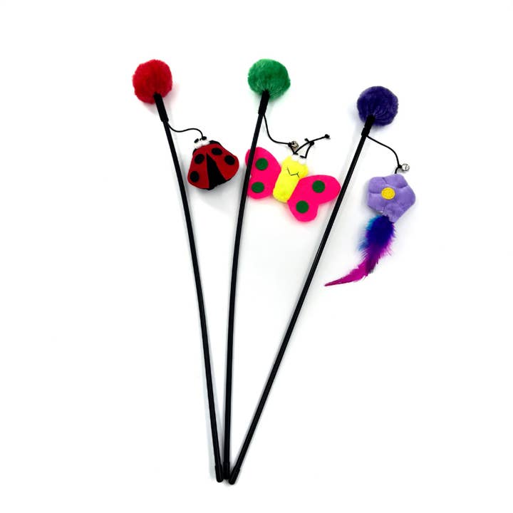 Cheerhunting - Wholesale Pet Toy - Cat - Moo - Flower & Insect Cat Wand Toy6
