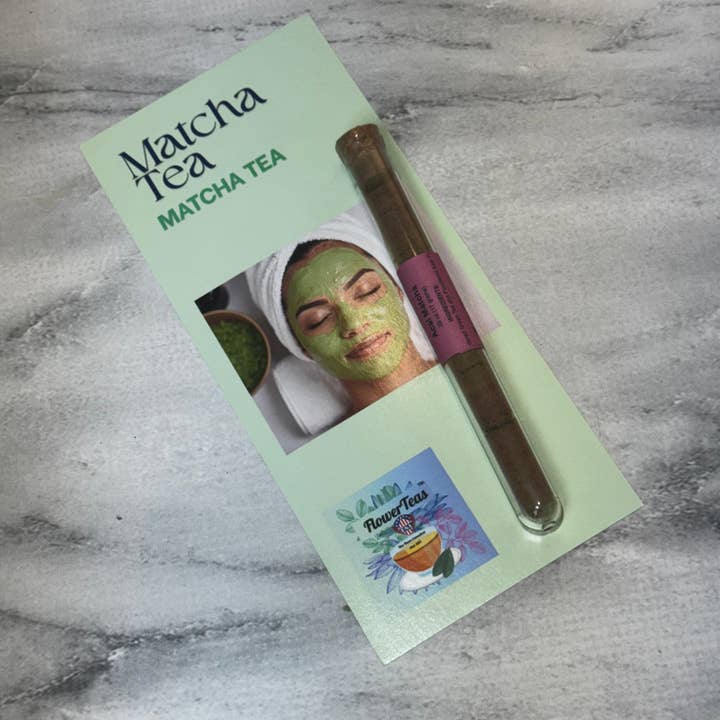 Açaí Matcha Te Test Tube med Ansigtsmaske Opskriftskort Gave for engroshandel hos FlowerTeas