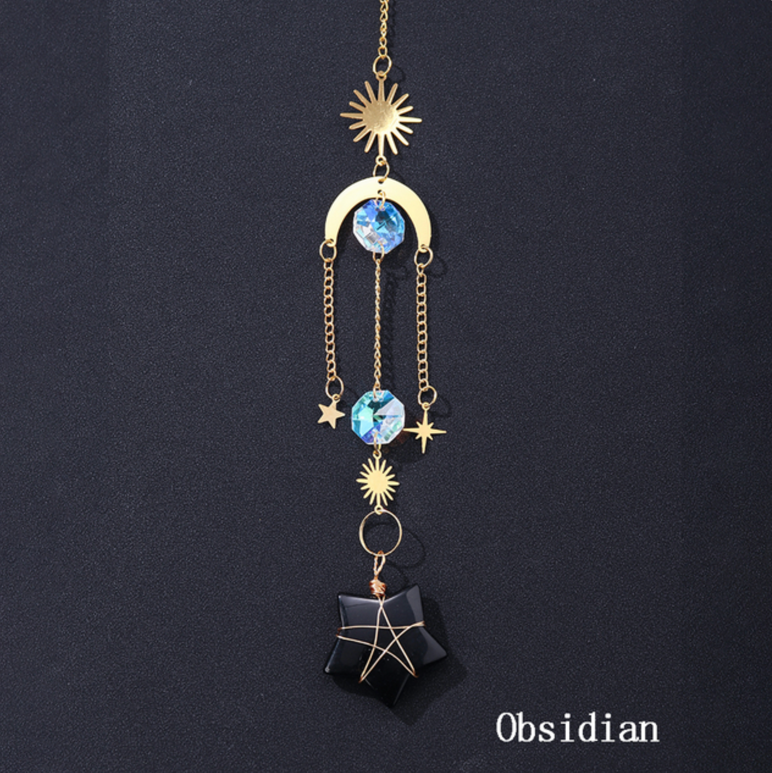 Crystolver (We Cover All Import Fees) - Venta al por mayor Atrapasoles - Decoración colgante atrapasol con colgante de estrella de cristal10