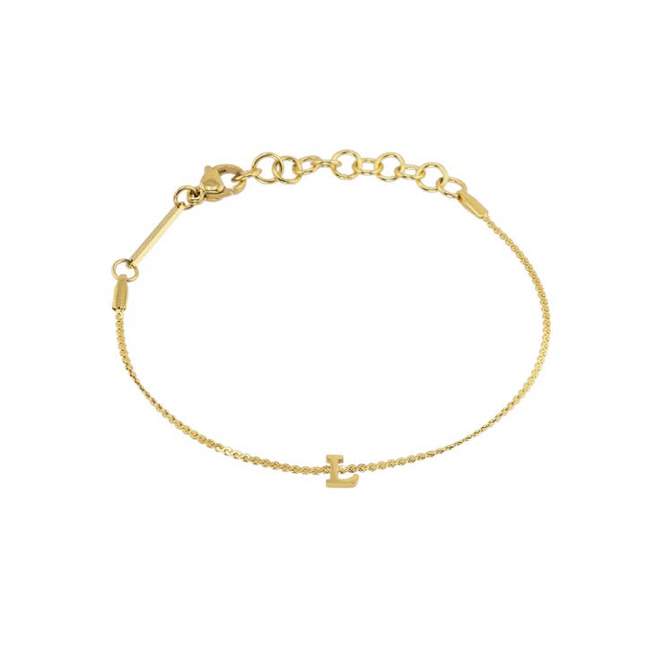 Brenda Grands Jewelry - Wholesale Charm/Dangle Bracelet - Waterproof Dainty Gold Initial Bracelet11