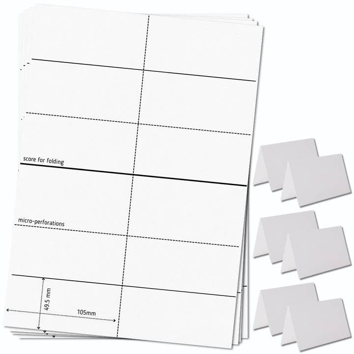 OfficeGear Zeltkarten 6-fach: Perforierte bedruckbare Zeltkarten – 55 Blätter / 330 Karten mit kostenlosem Template für den Großhandel von OfficeGear
