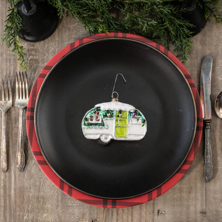 SNOWY CHRISTMAS CAMPER ORNAMENT for wholesale by Ragon House