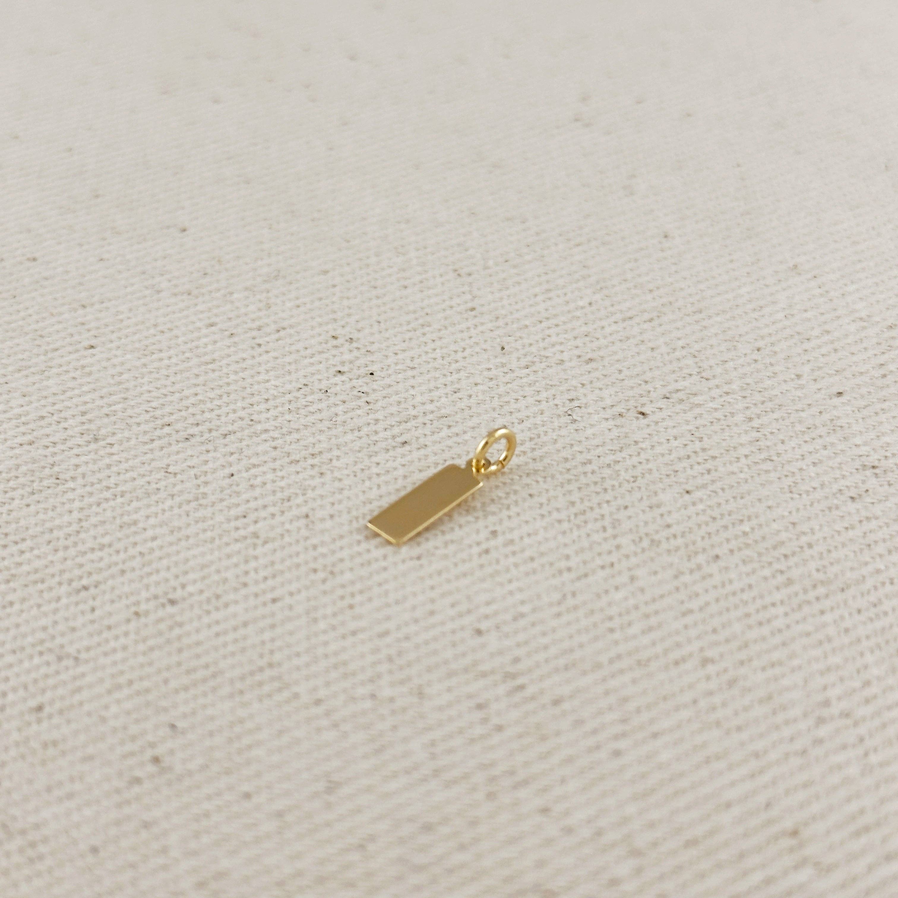 GoldFi - Wholesale Individual Charm/Pendant - 18k Gold Filled Blank Rectangular Tag Findings0