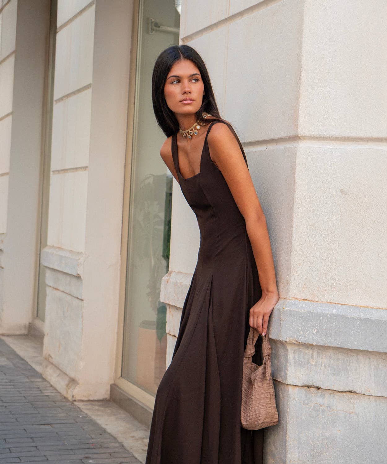 chocolate brown Jahzara Dress for wholesale on Faire1