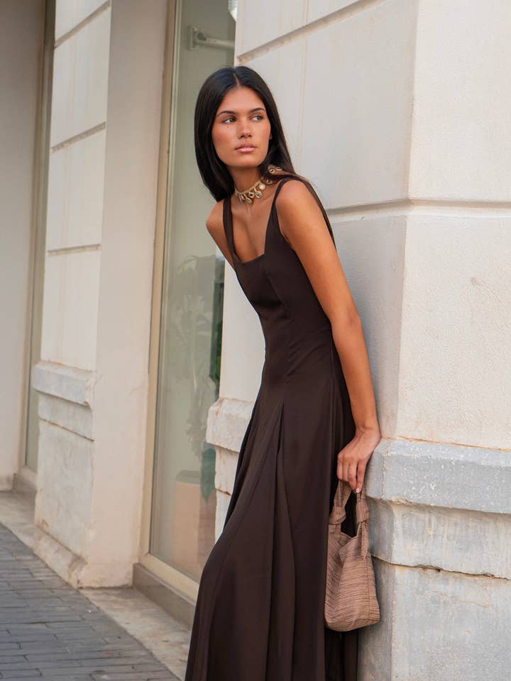 chocolate brown Jahzara Dress for wholesale on Faire1