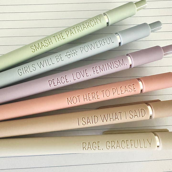 Write This Way - Wholesale Pen - Fine Points™️ 6-Pen Gift Set | Feminist Fuel Soft-Touch Gel Pens1