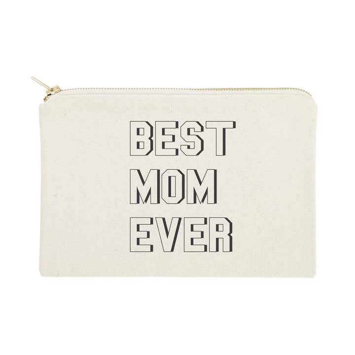 Modern Best Mom Ever Travel Make Up Pouch for wholesale by The Cotton & Canvas Co.