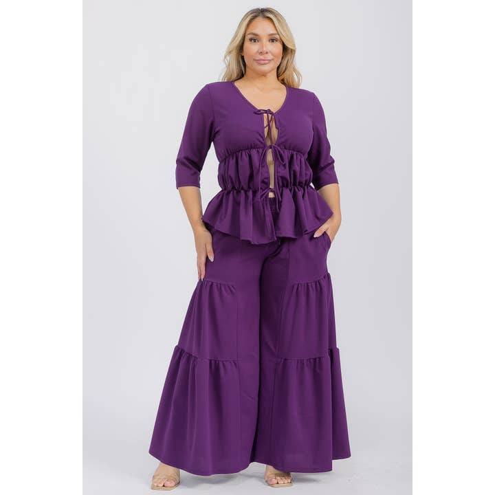 Plus Size Solid Color 2PC Set for wholesale by DORCAS