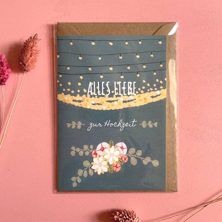 Vouwkaart "Huwelijk" voor wholesale door LISELillustration