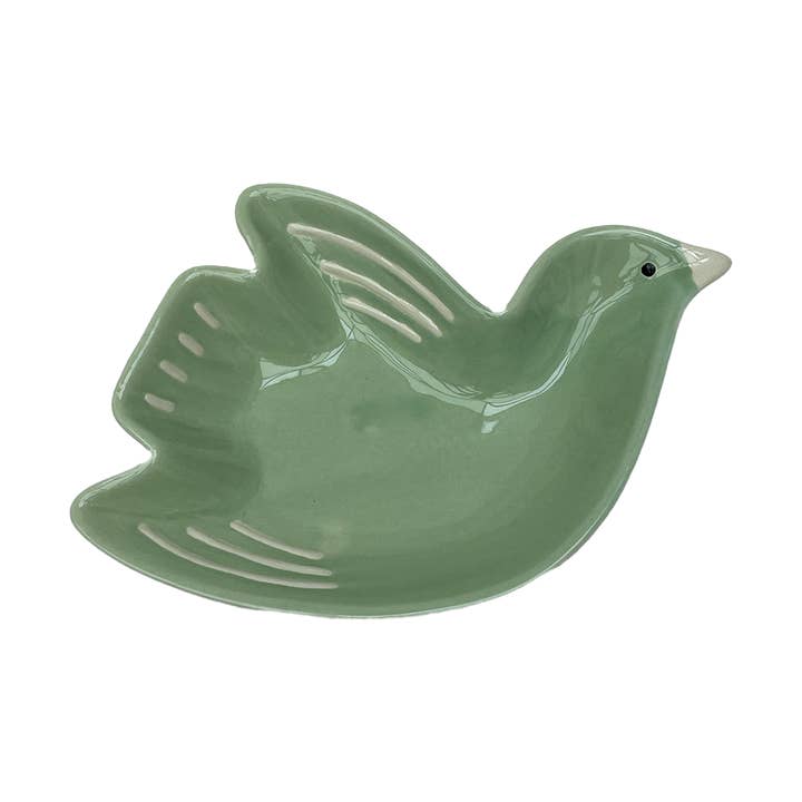 Vogelgrüner Zwitscher-Teller mm L21,5 B14,9 H4cm für den Großhandel von Opjet Paris