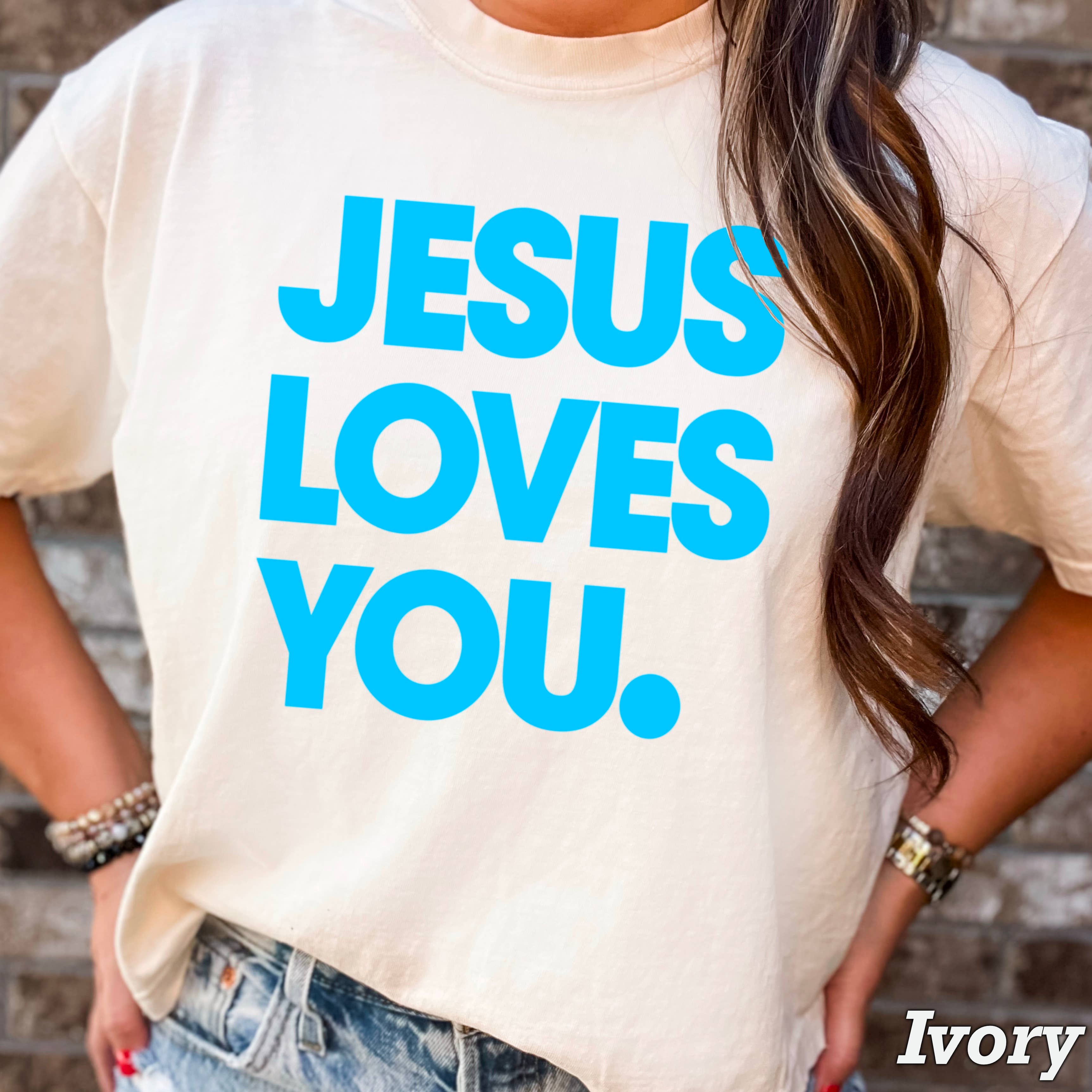 Shoppe SHC - Wholesale Screen Printed T-Shirt - Women's - Jesus Loves You Christian T-Shirt | Comfort Colors23