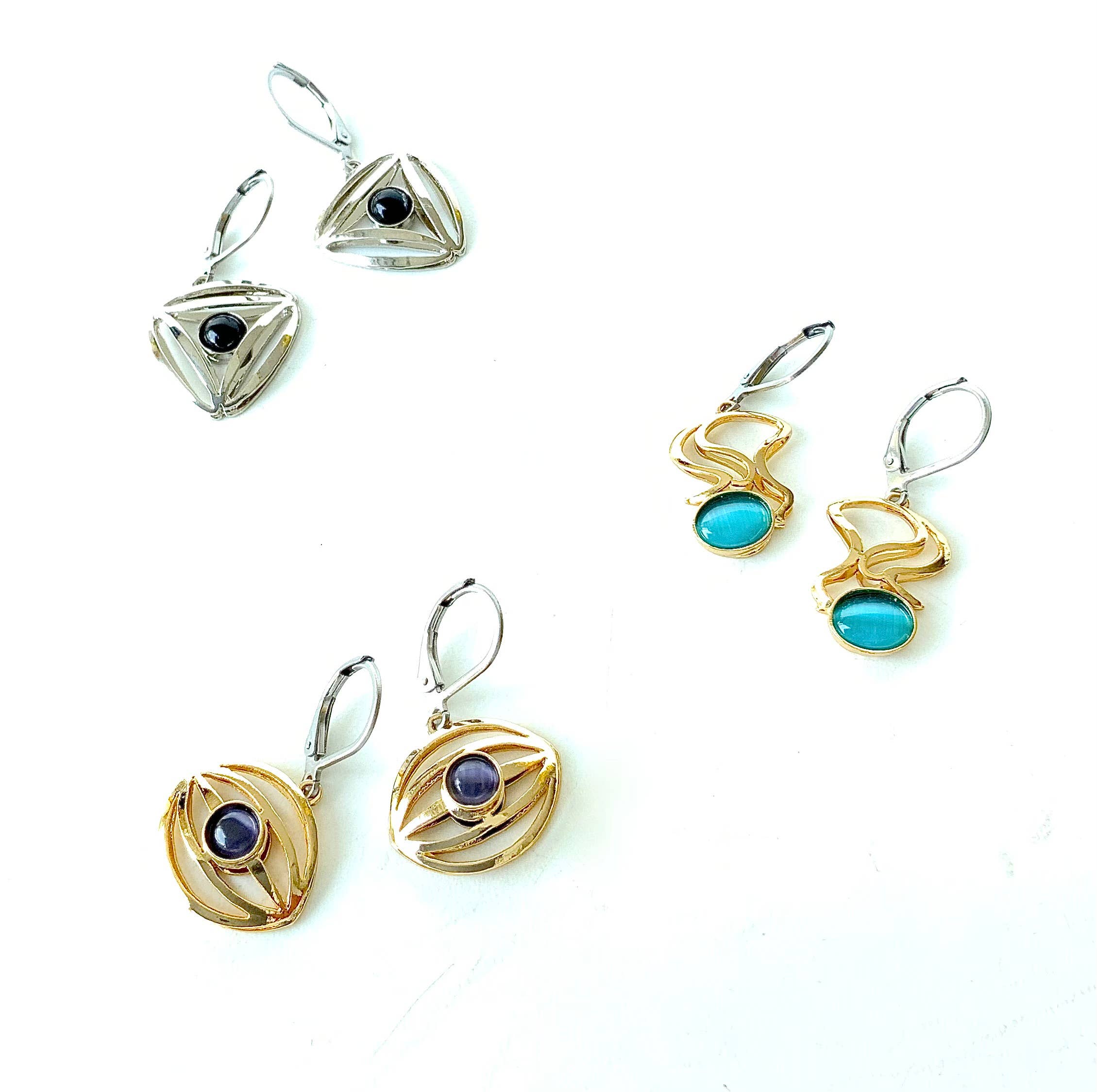 Christophe Poly / Crono Design – Engroshandel Smykkesæt – ØRERINGE Forpakning (DX8.1) - 12x LeverBack Øreringe & Gratis Displays5