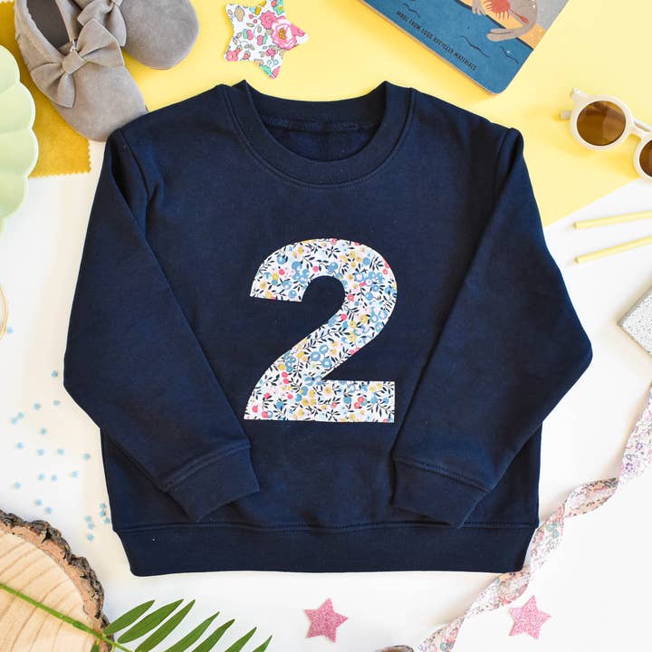 Jersey Liberty of London Birthday para bebés/niños, azul marino para venta al por mayor de My Little Shop UK