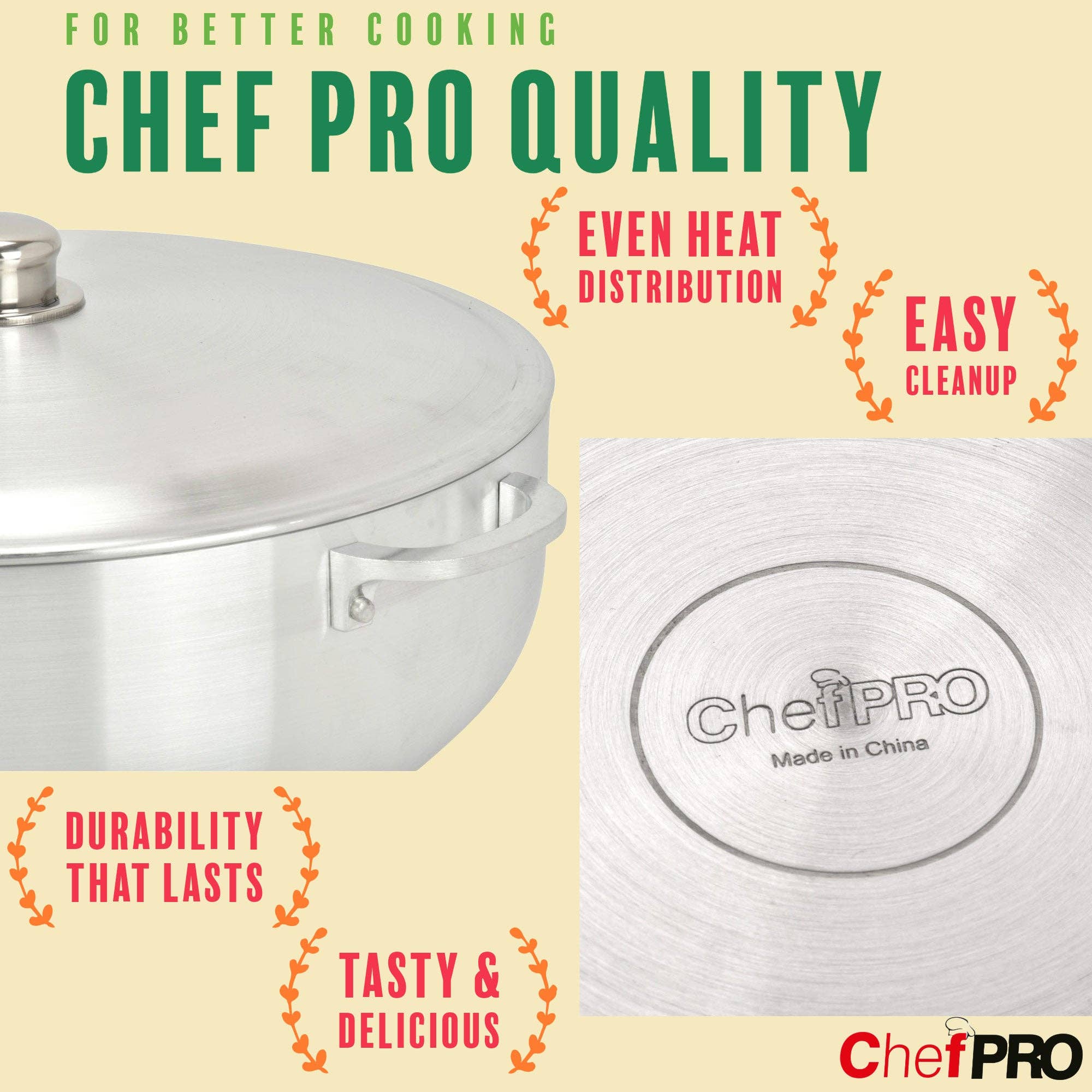 ShopBobbys - Wholesale Cooking Pot - Chef PRO Commercial Grade Aluminum Caldero Stock Pot, 1.9 Quarts3