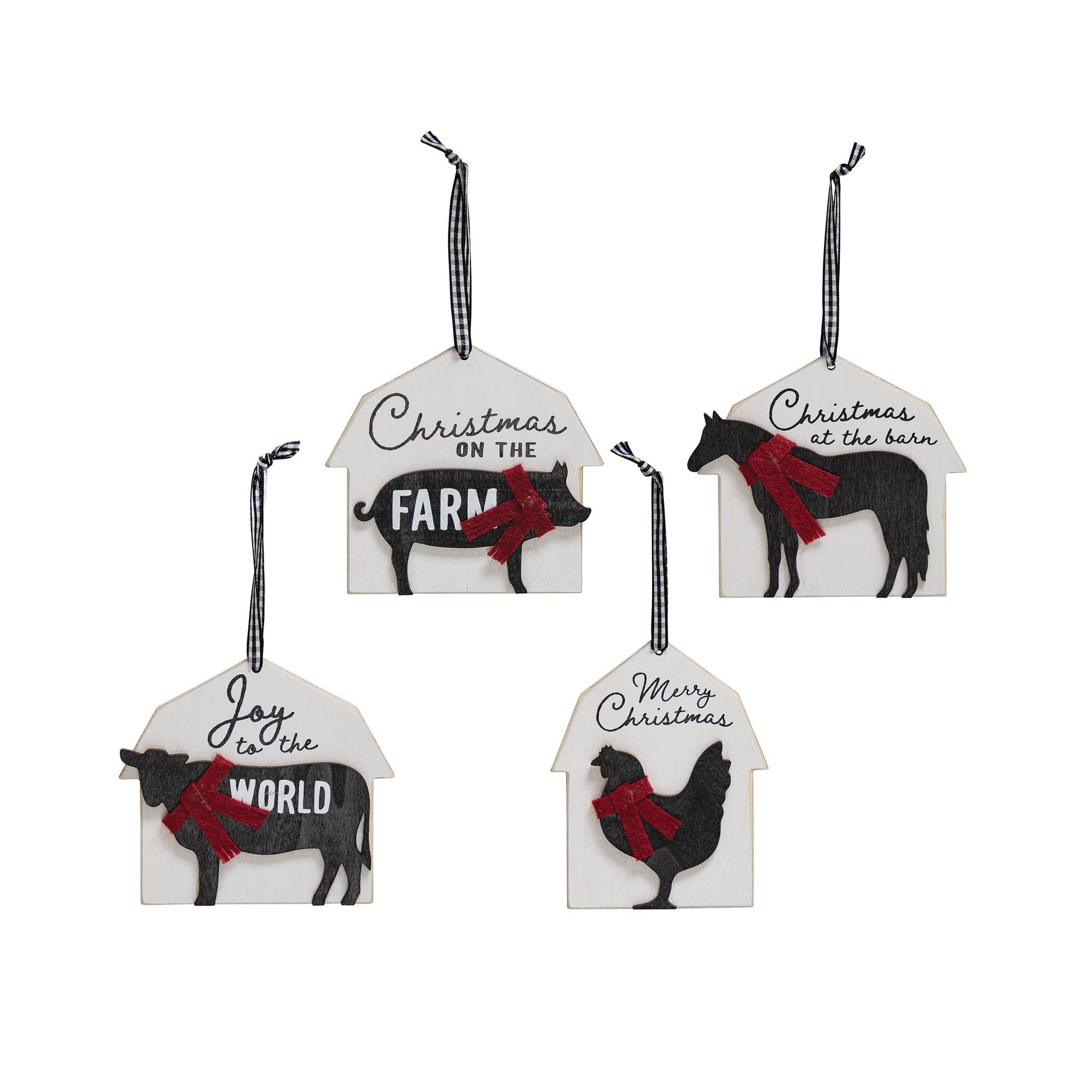 The Hearthside Collection - Vendita all'ingrosso Set di decorazioni  - Decorazioni da fienile con animali da fattoria, 4 pezzi assortiti0