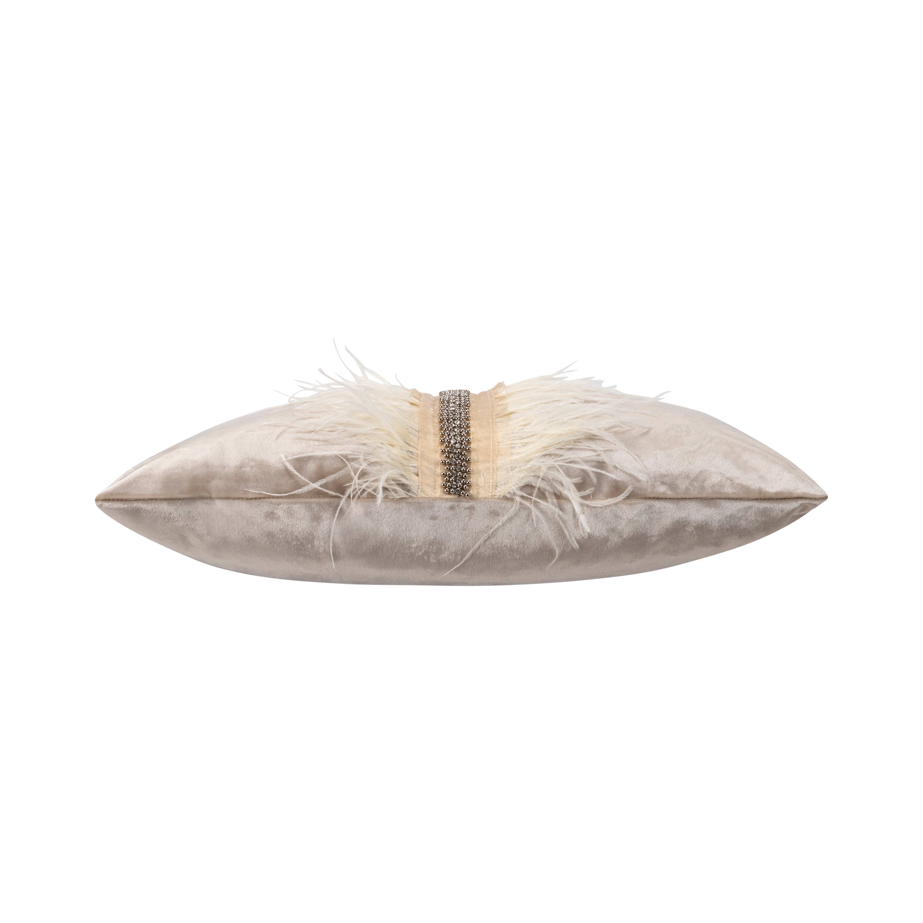 Cloud 9 Design - Wholesale Throw/Decorative Pillow - Ava's Plush Bejeweled Ostrich Feather Throw Pillow1