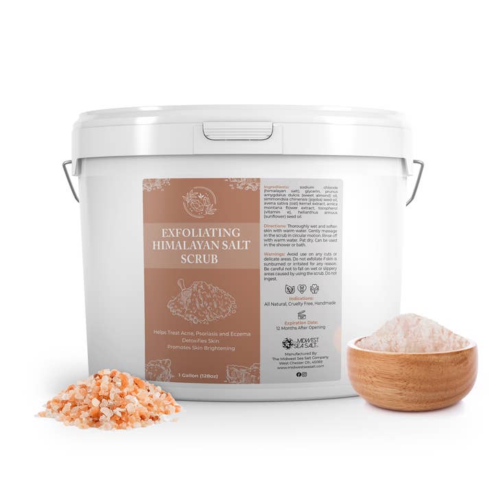 The Midwest Sea Salt Company - Wholesale Body Scrub/Exfoliant - Exfoliating Himalayan Salt Scrub - 128oz