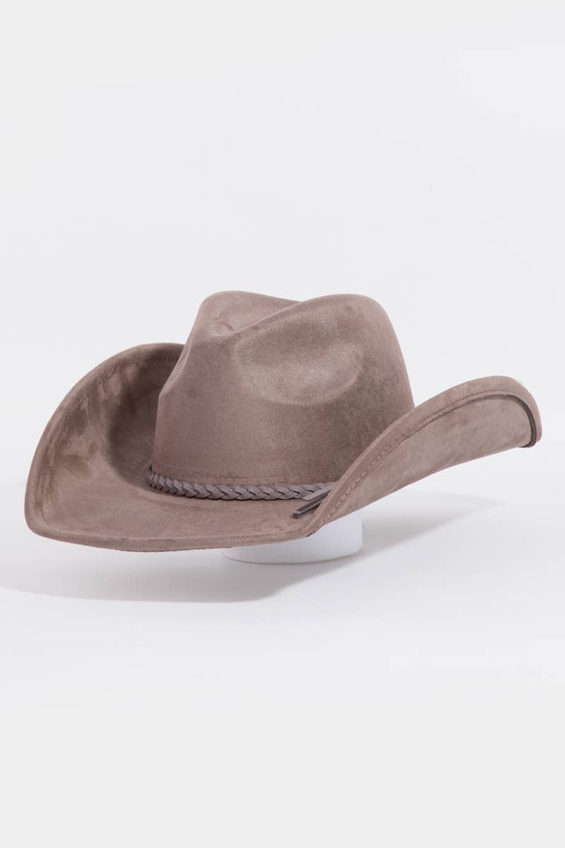 Collections by Fame Accessories - Wholesale Fedora - Women's - Rope Braid Strap Western Cowboy Hat3