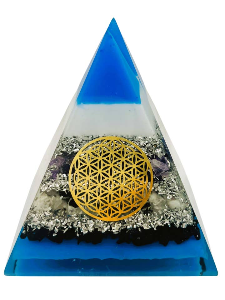 Amethyst Rainbow Moonstone Black Tourmaline Pyramid for wholesale by VPS Stones Inc.